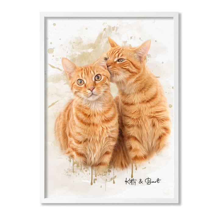 Retrato personalizado gato acuarela