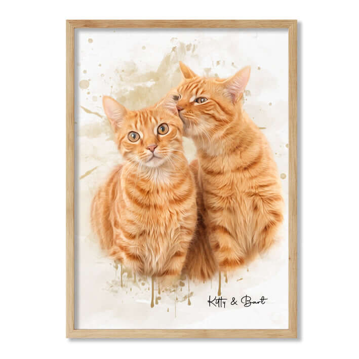 Retrato personalizado gato acuarela