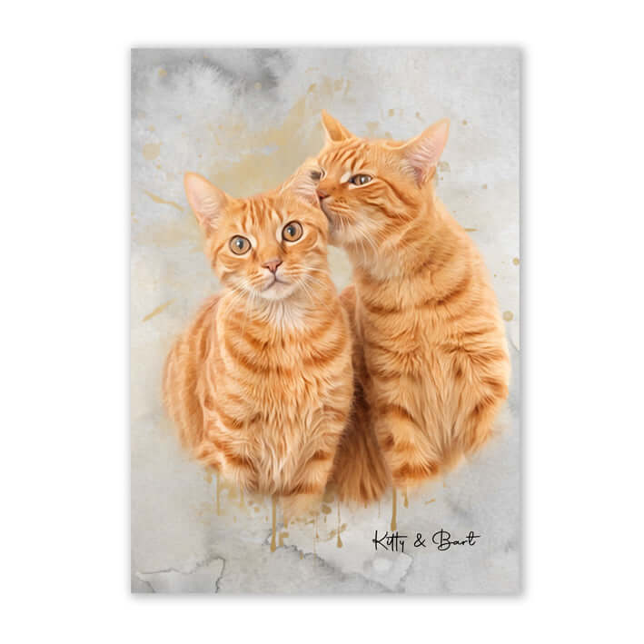 Retrato personalizado gato acuarela