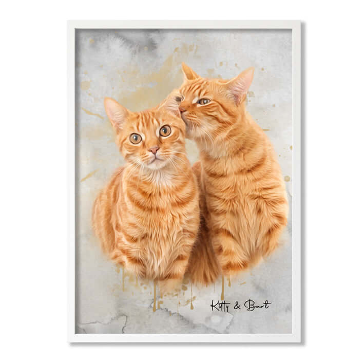 Retrato personalizado gato acuarela