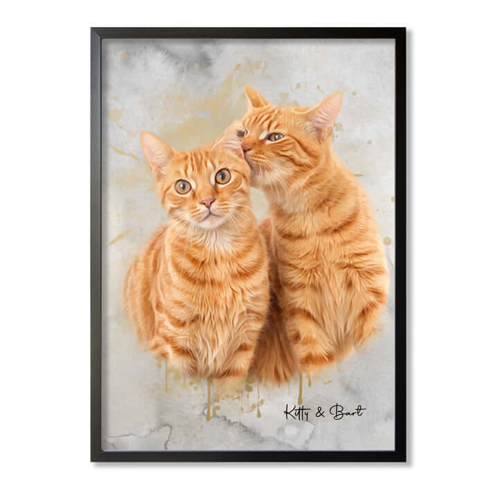 Retrato personalizado gato acuarela