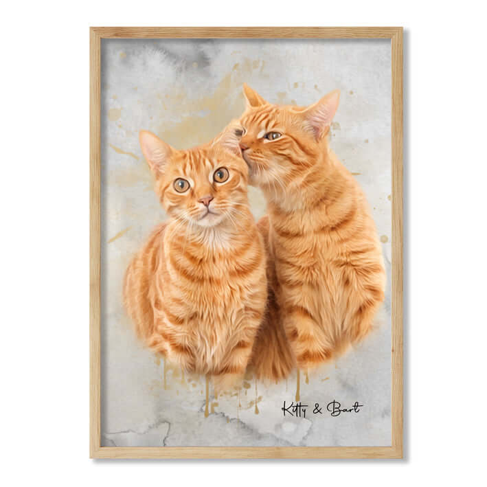 Retrato personalizado gato acuarela