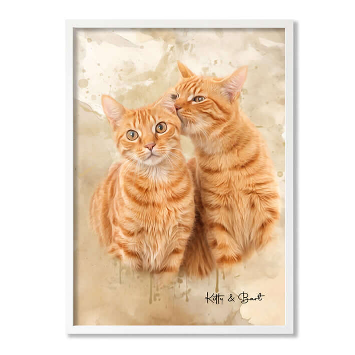 Retrato personalizado gato acuarela