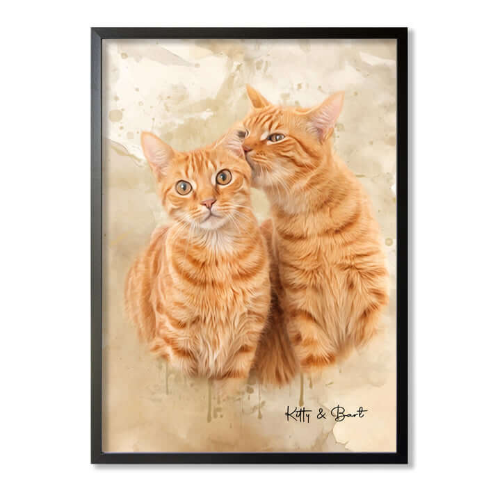 Retrato personalizado gato acuarela