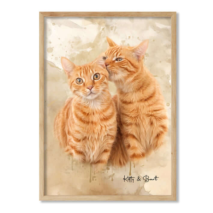 Retrato personalizado gato acuarela