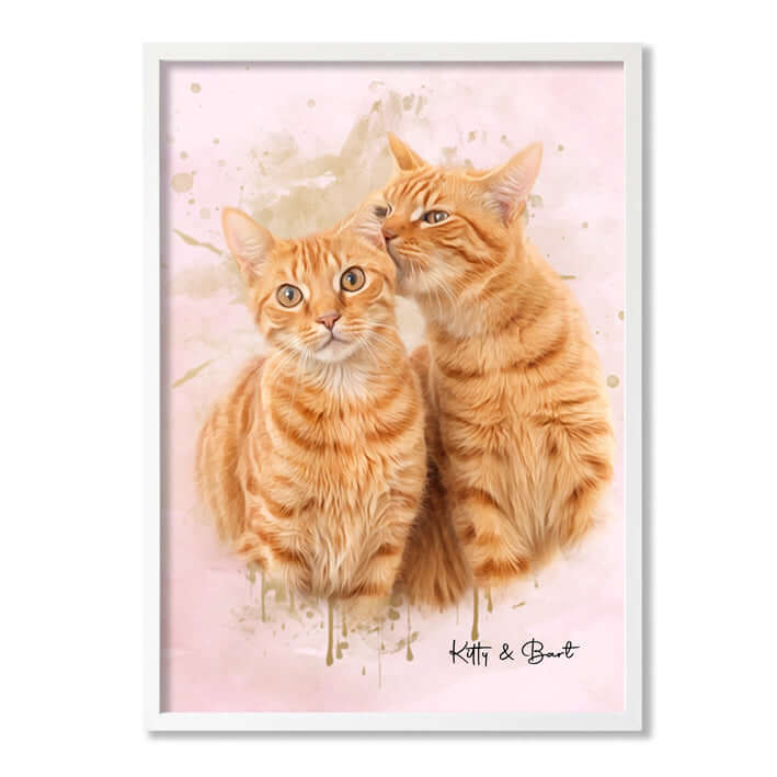 Retrato personalizado gato acuarela