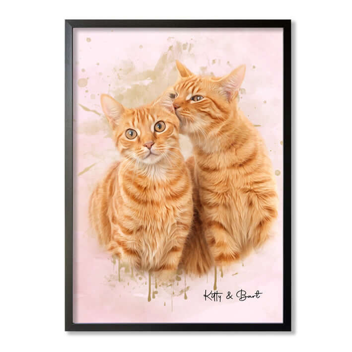 Retrato personalizado gato acuarela