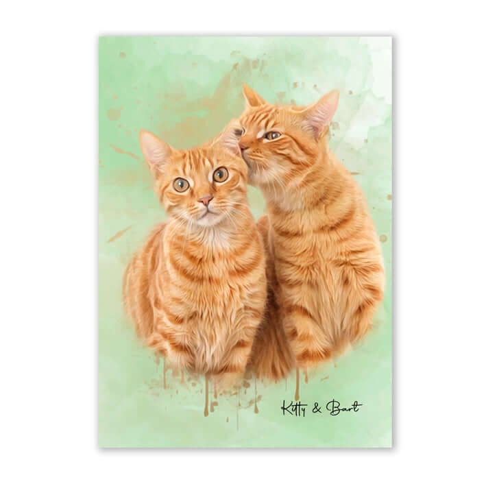 Retrato personalizado gato acuarela