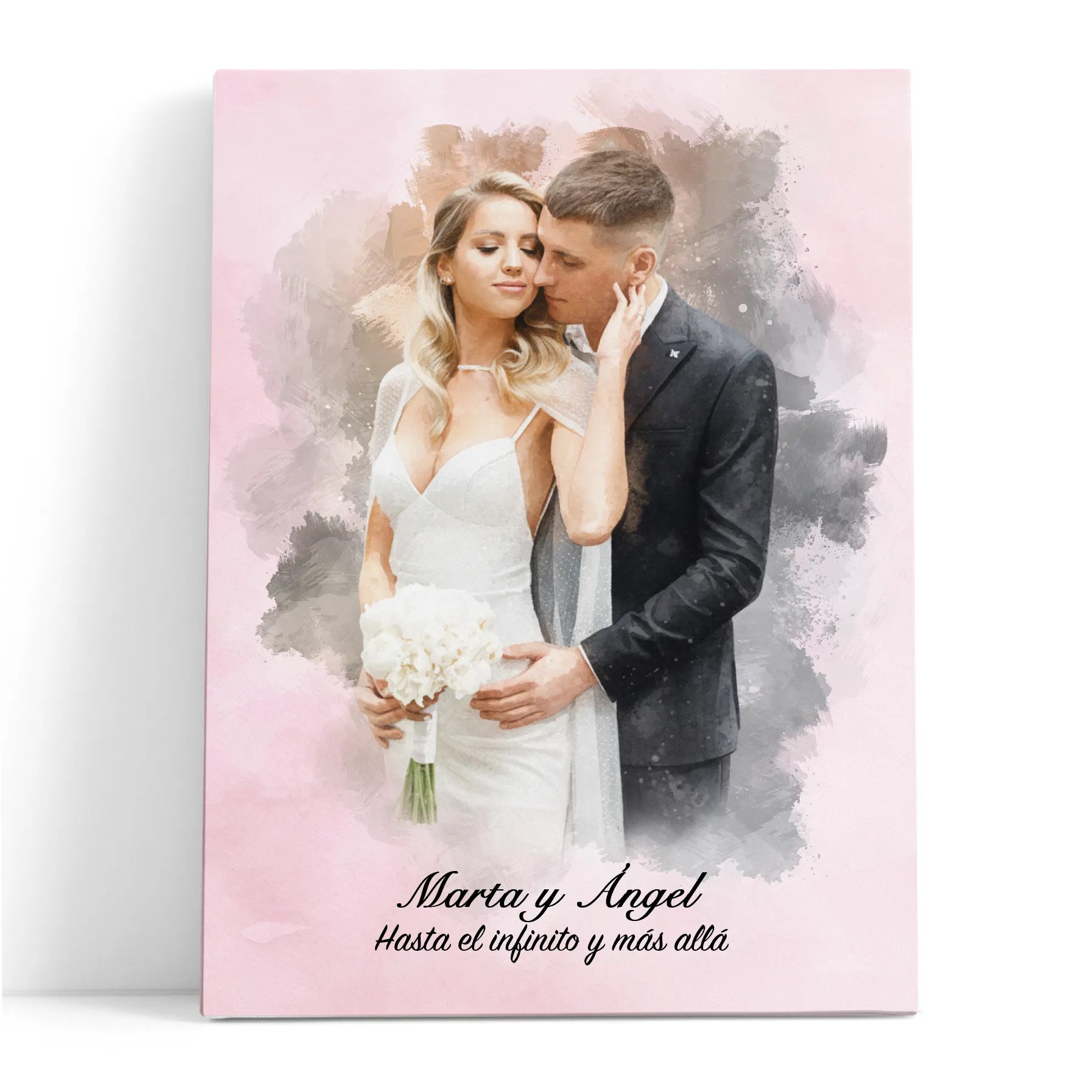 Retratos de boda en estilo acuarela personalizados