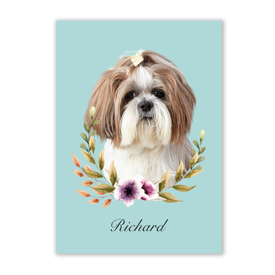 Retrato de mascotas diseño FLOWERS