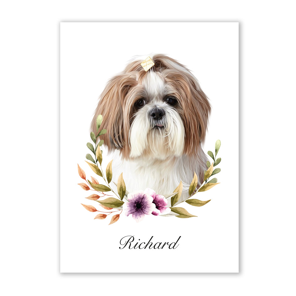 Retrato de mascotas diseño FLOWERS