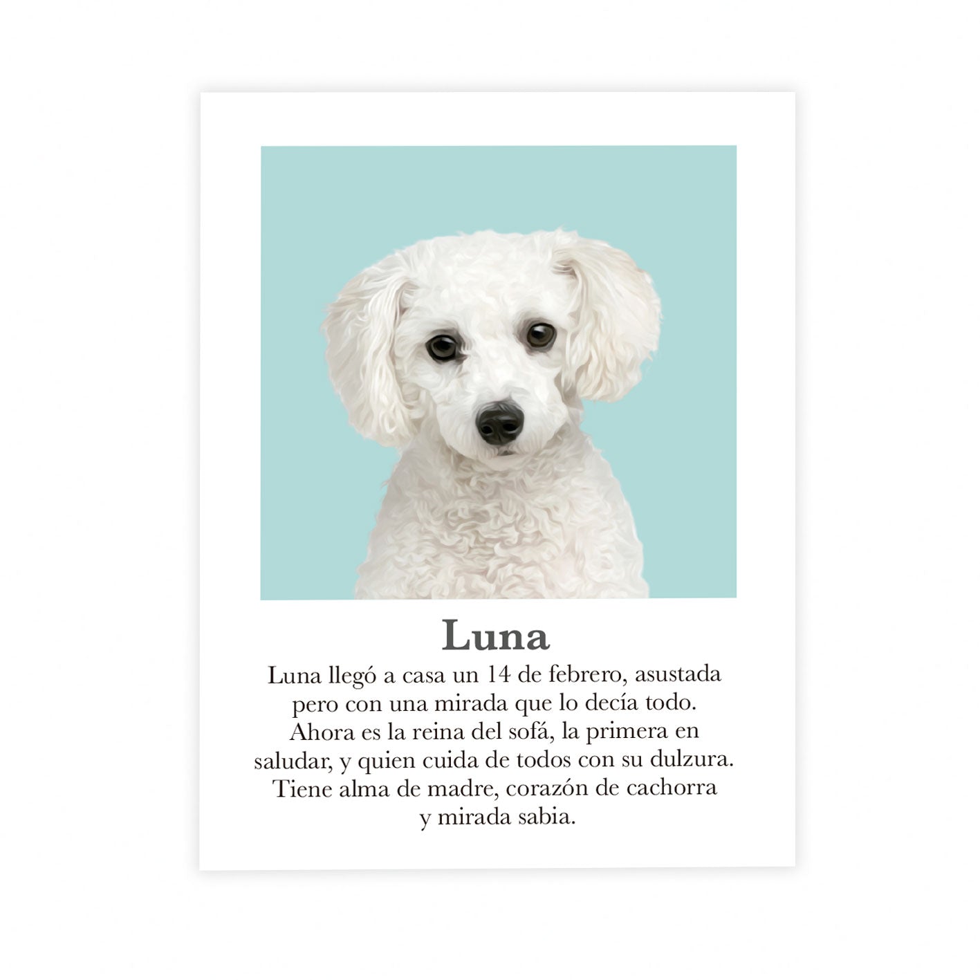 Retrato mascota con mensaje