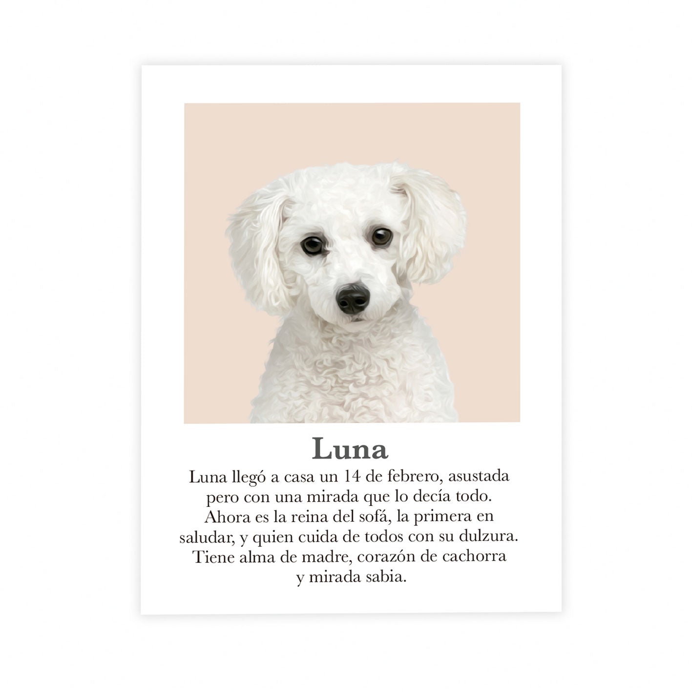 Retrato mascota con mensaje