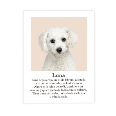 Retrato mascota con mensaje