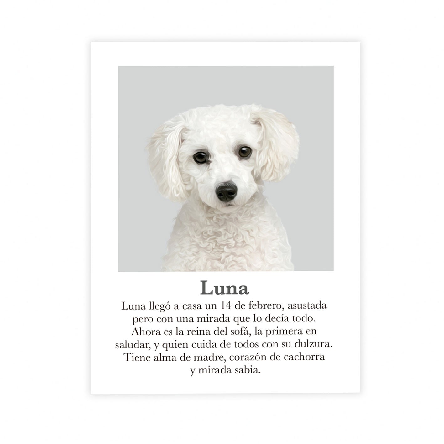 Retrato mascota con mensaje