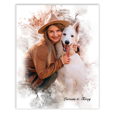 Pintura Creativa de mascota con persona