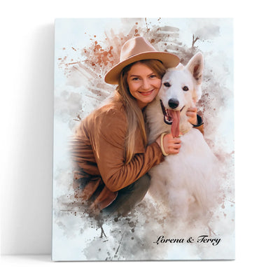 Pintura Creativa de mascota con persona