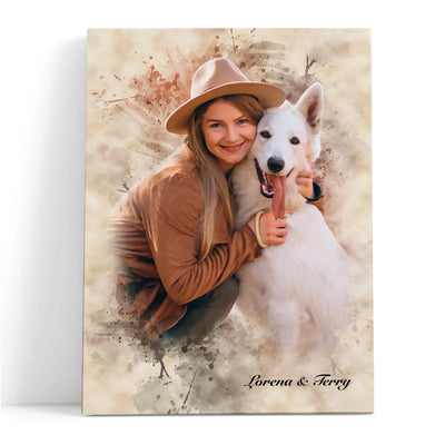 Pintura Creativa de mascota con persona