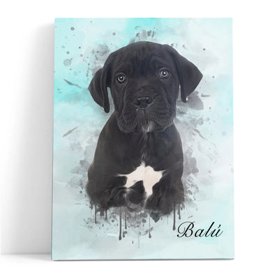 Lienzo mascota estilo acuarela