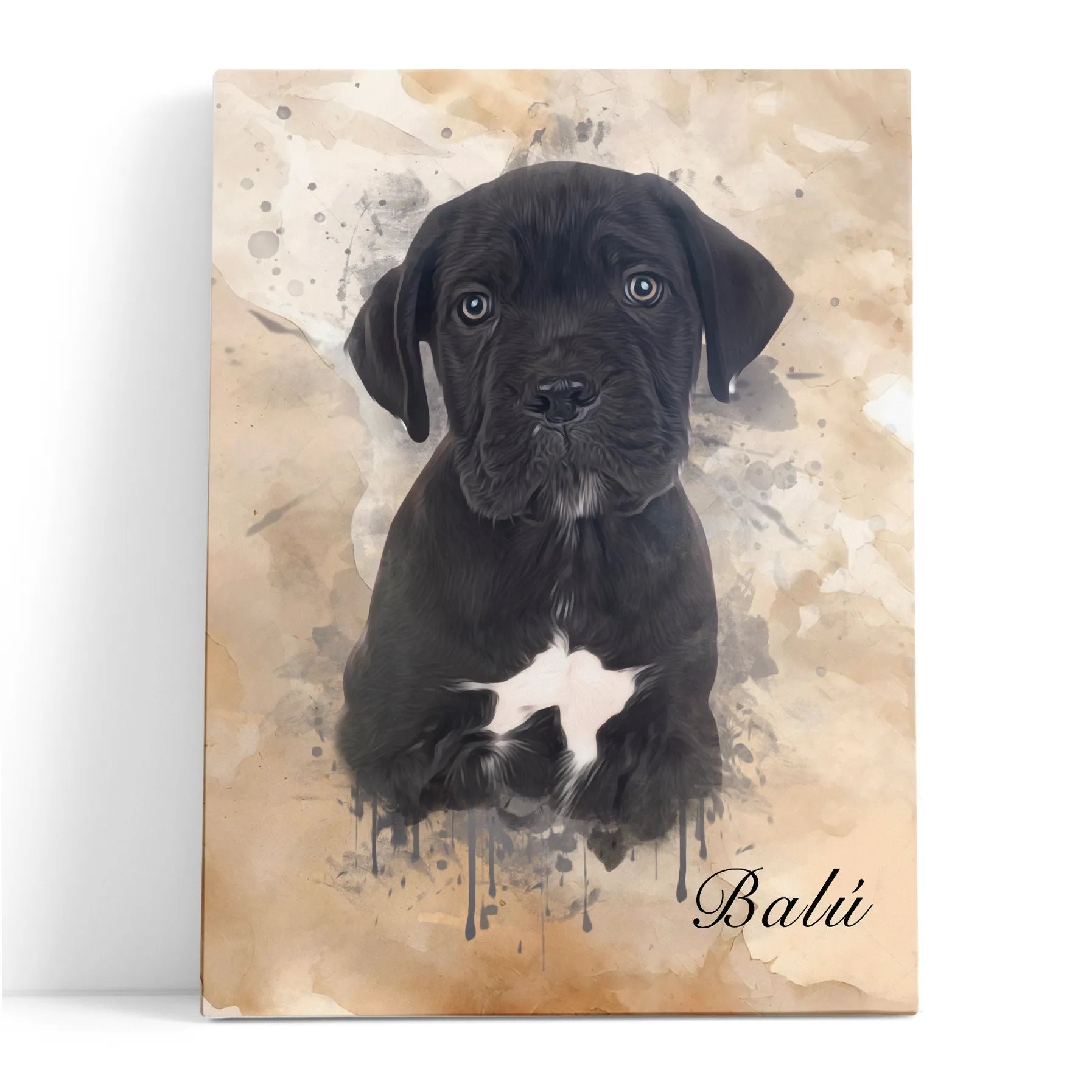 Lienzo mascota estilo acuarela