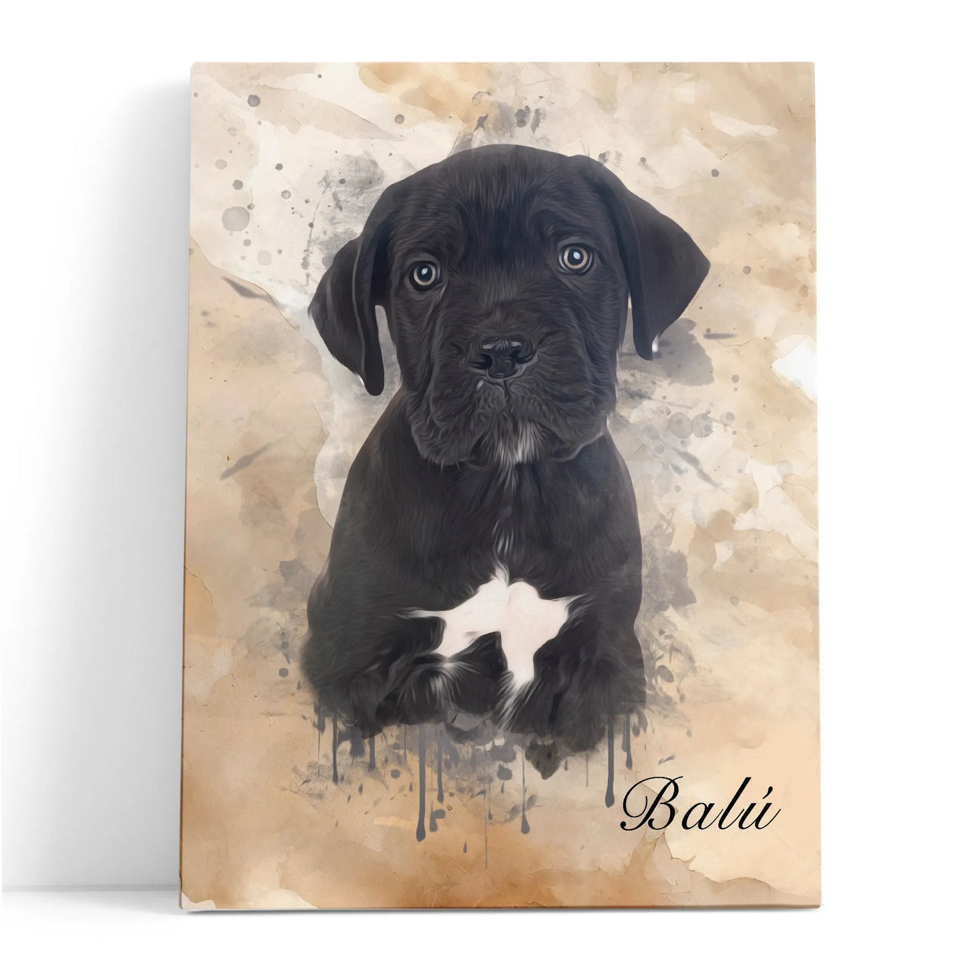 Lienzo mascota estilo acuarela