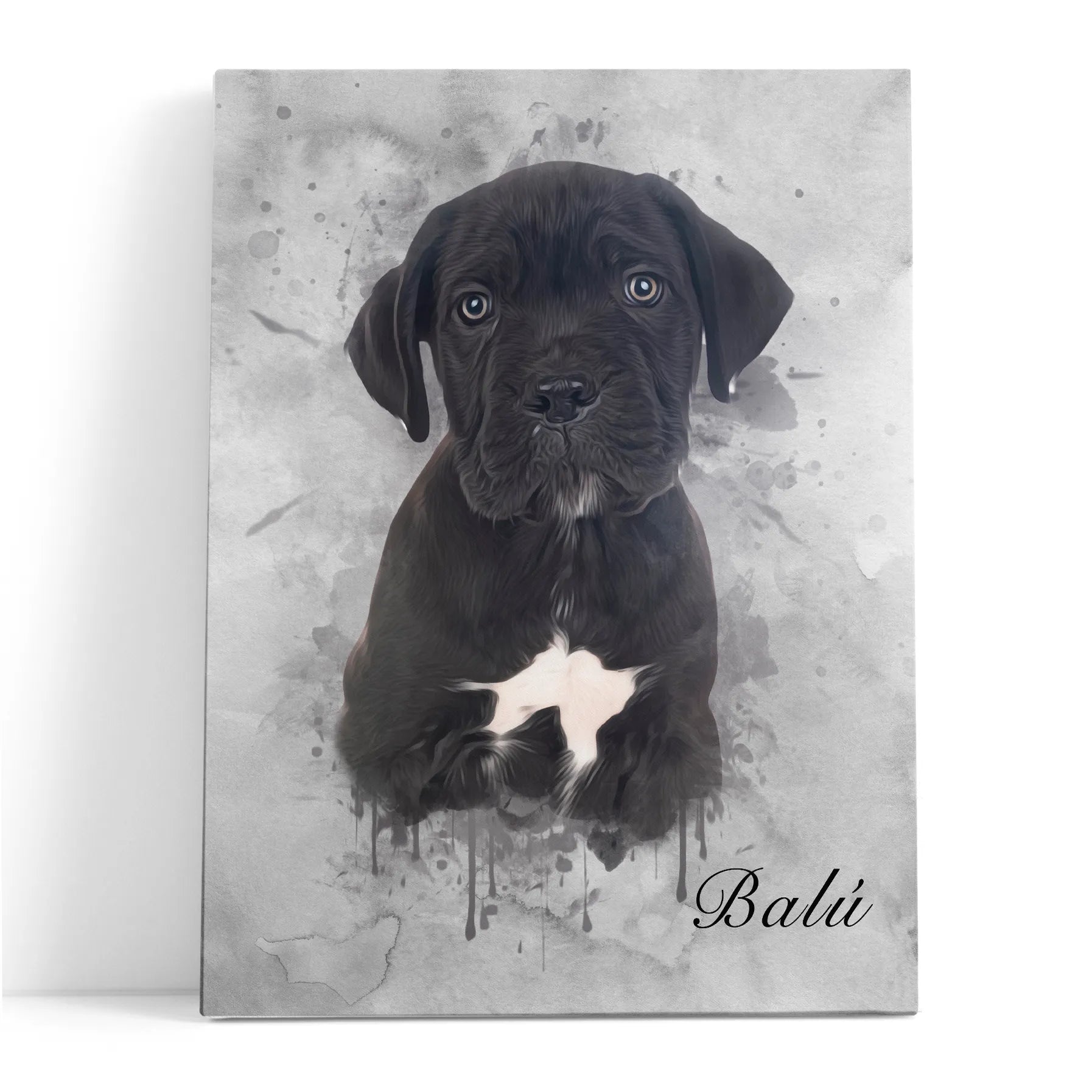 Lienzo mascota estilo acuarela