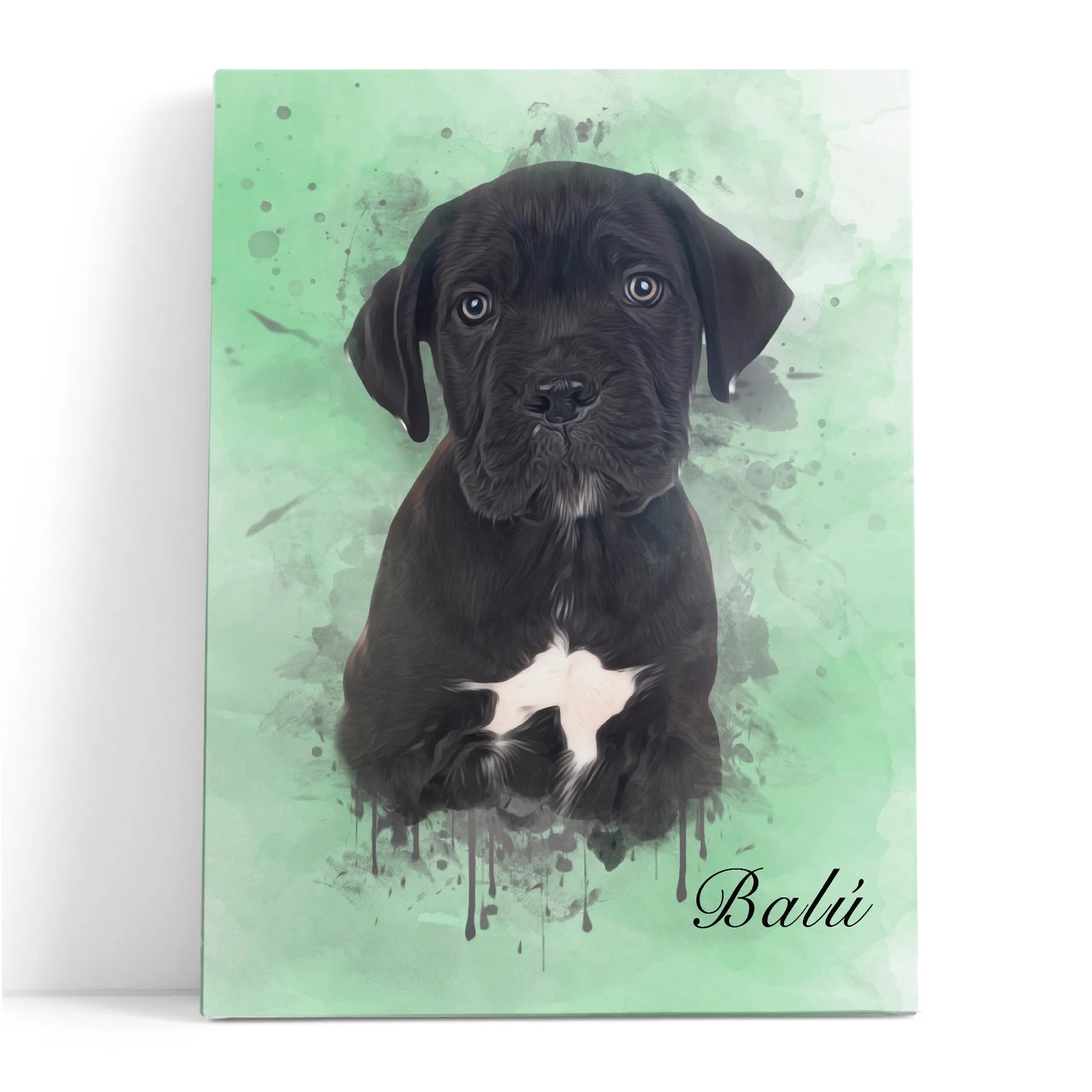 Lienzo mascota estilo acuarela