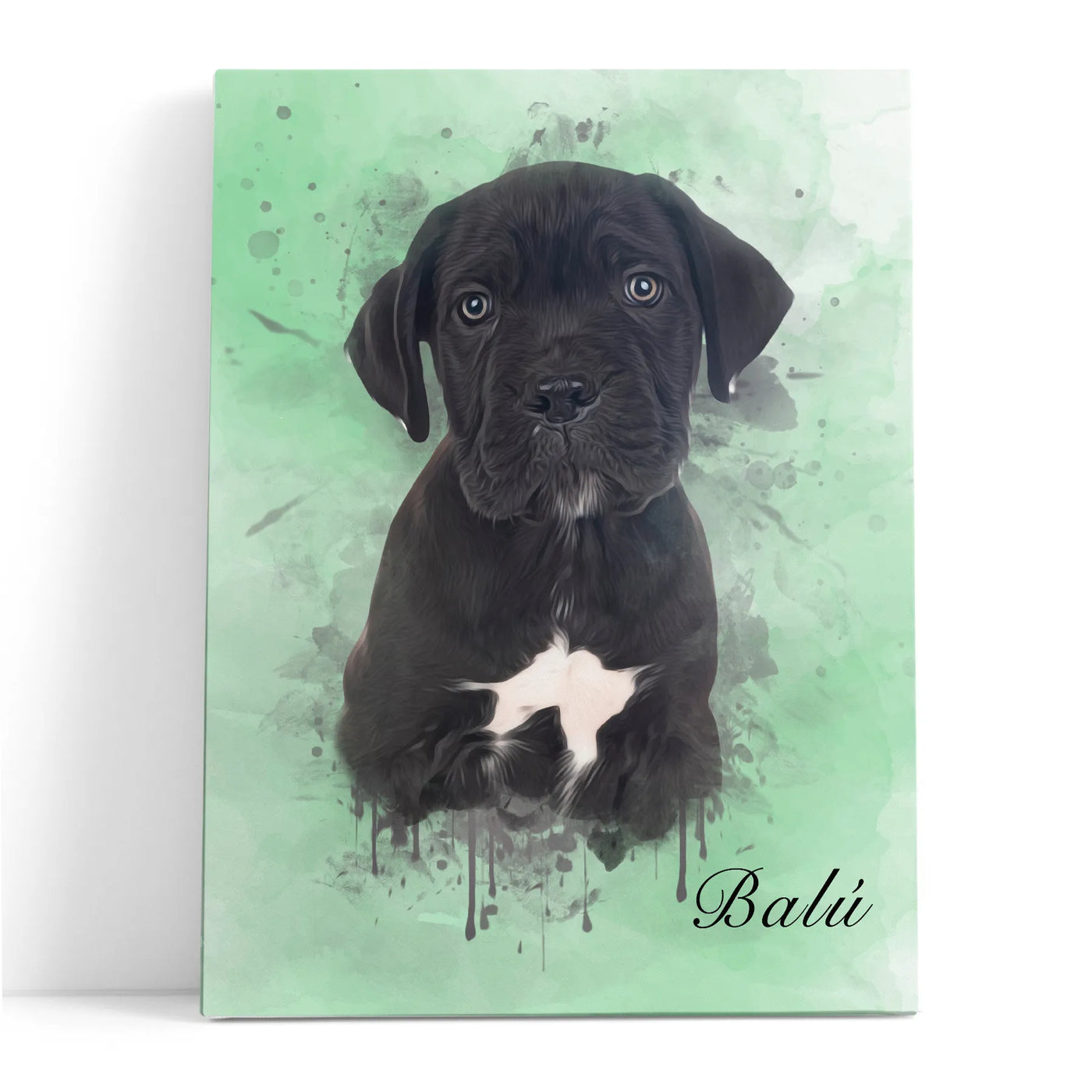 Lienzo mascota estilo acuarela