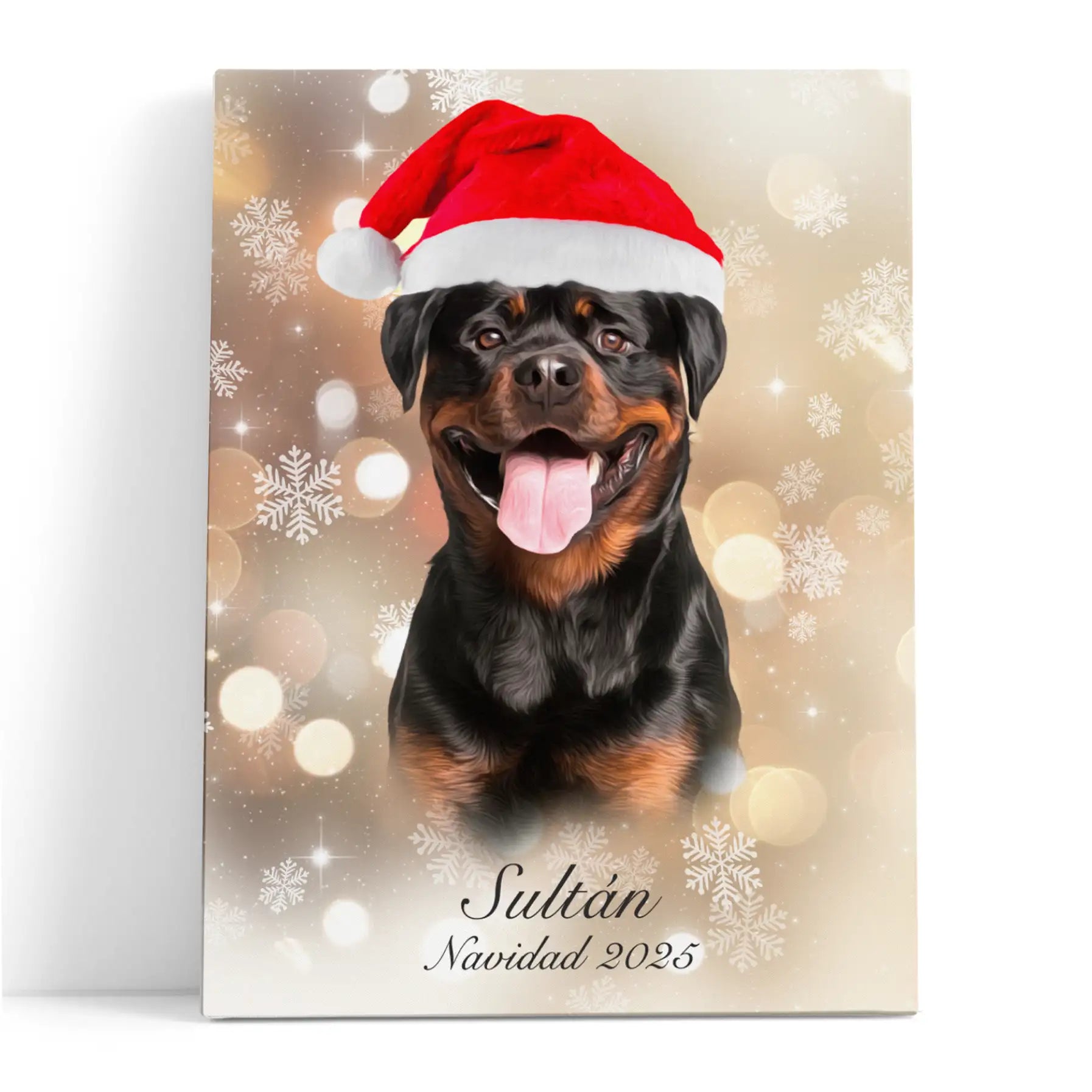 Retrato navideño personalizado de tu mascota