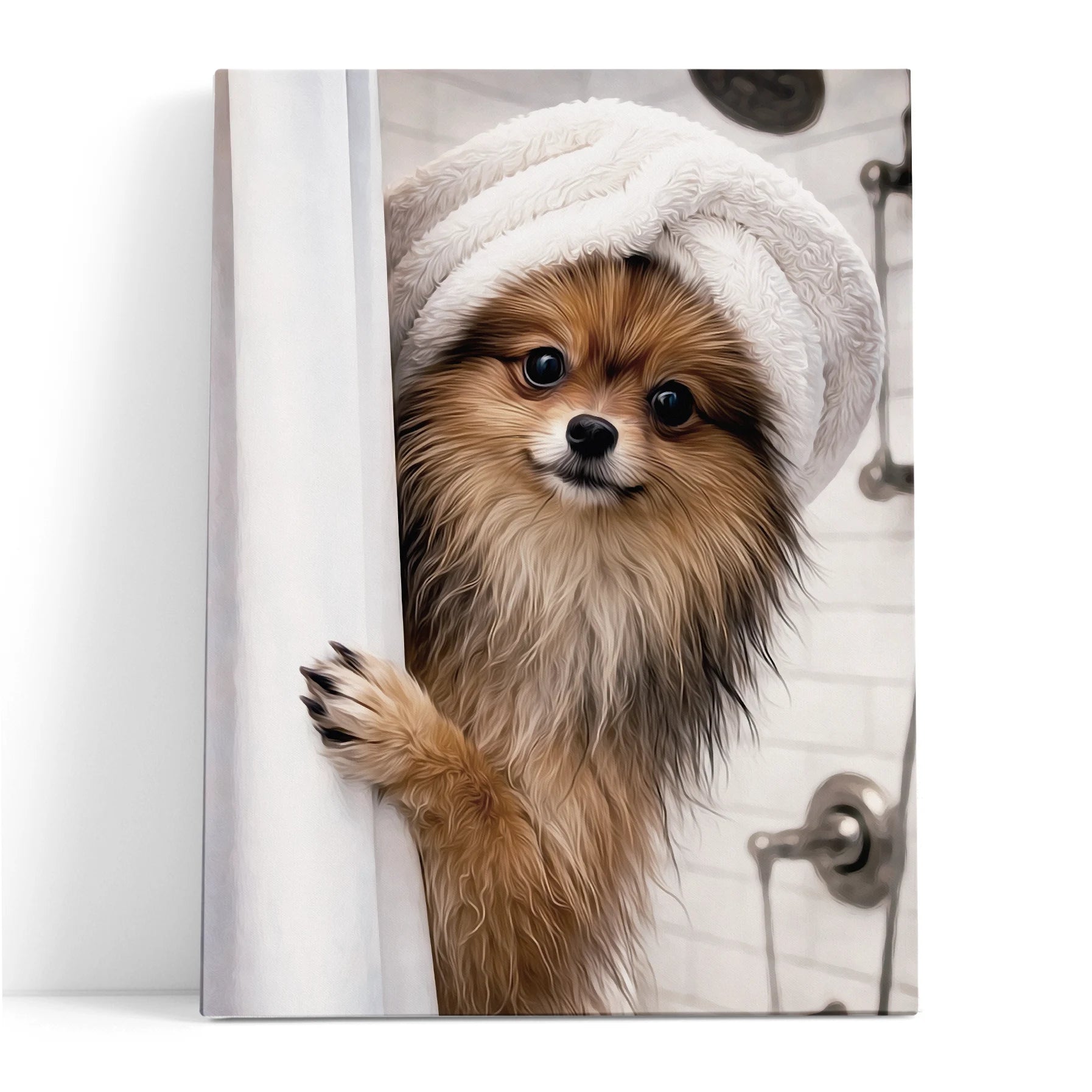 Retrato personalizado tu perro en la ducha