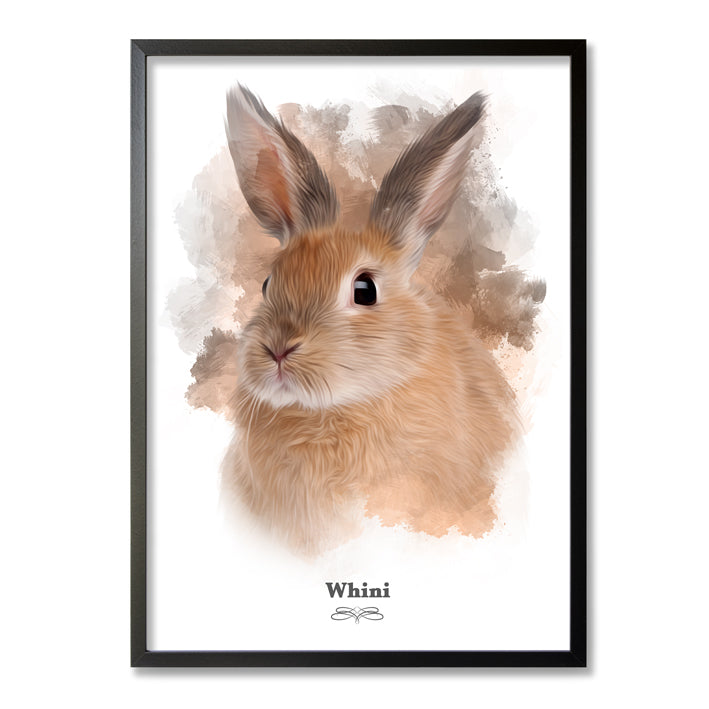 Retrato conejo personalizado en diseño artístico con fondo blanco limpio