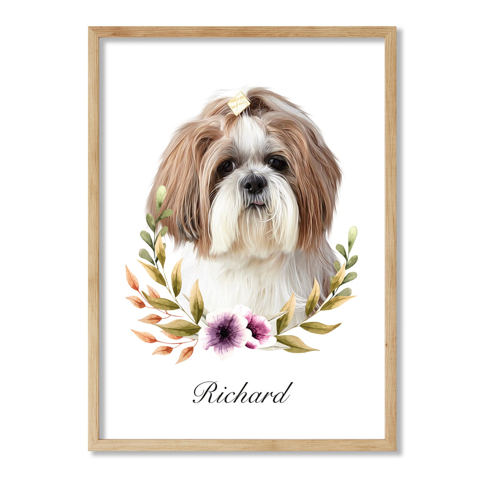 Retrato de mascotas diseño FLOWERS