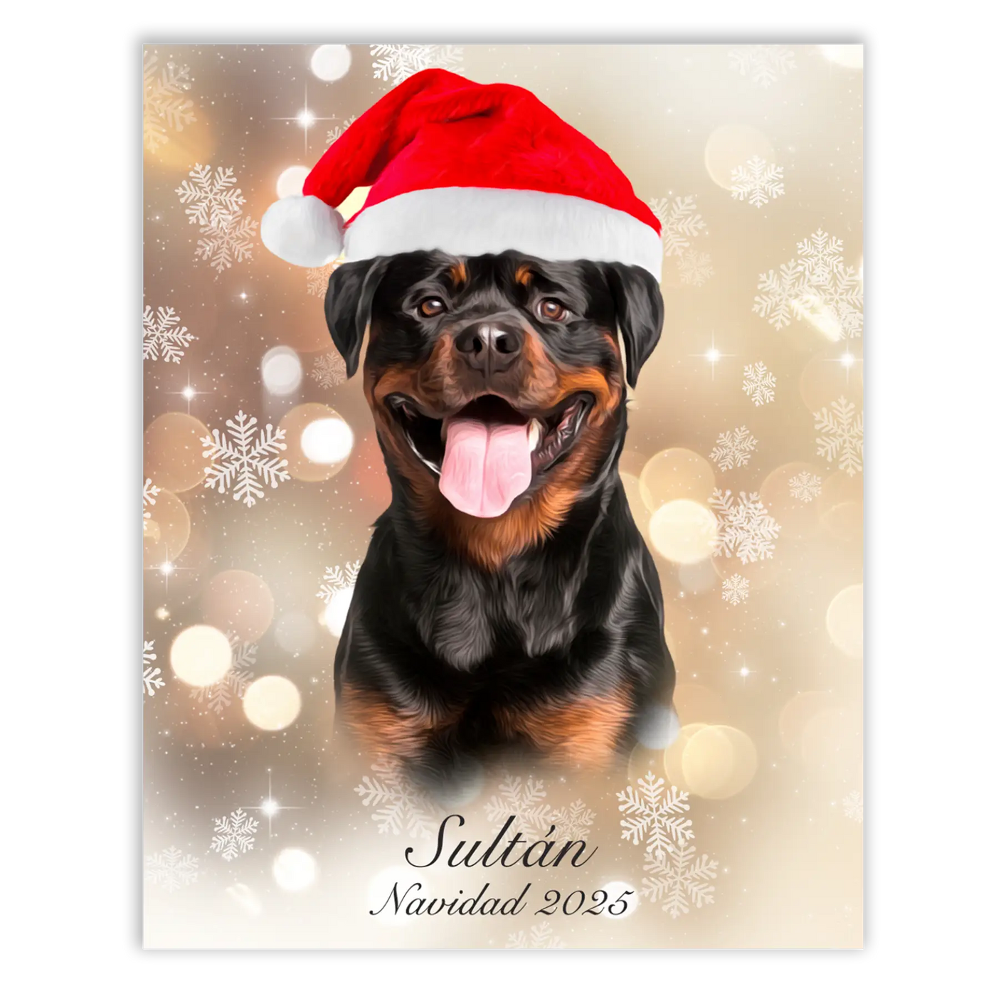 Retrato navideño personalizado de tu mascota