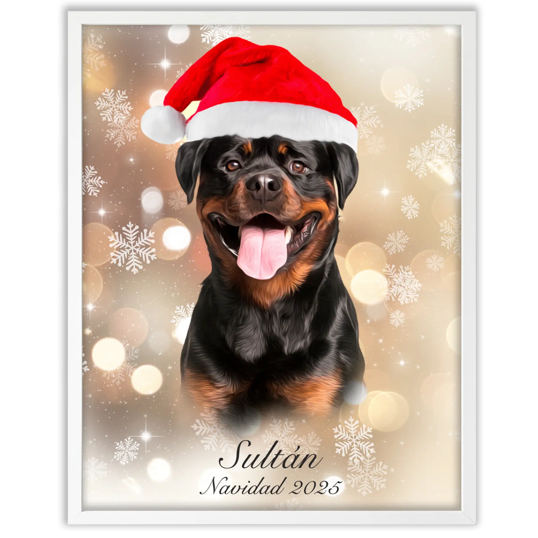 Retrato navideño personalizado de tu mascota