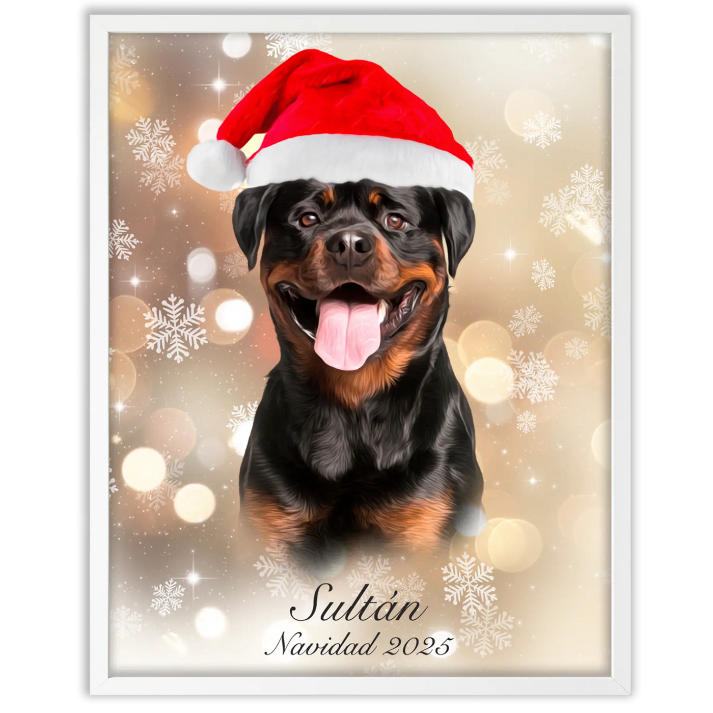 Retrato navideño personalizado de tu mascota
