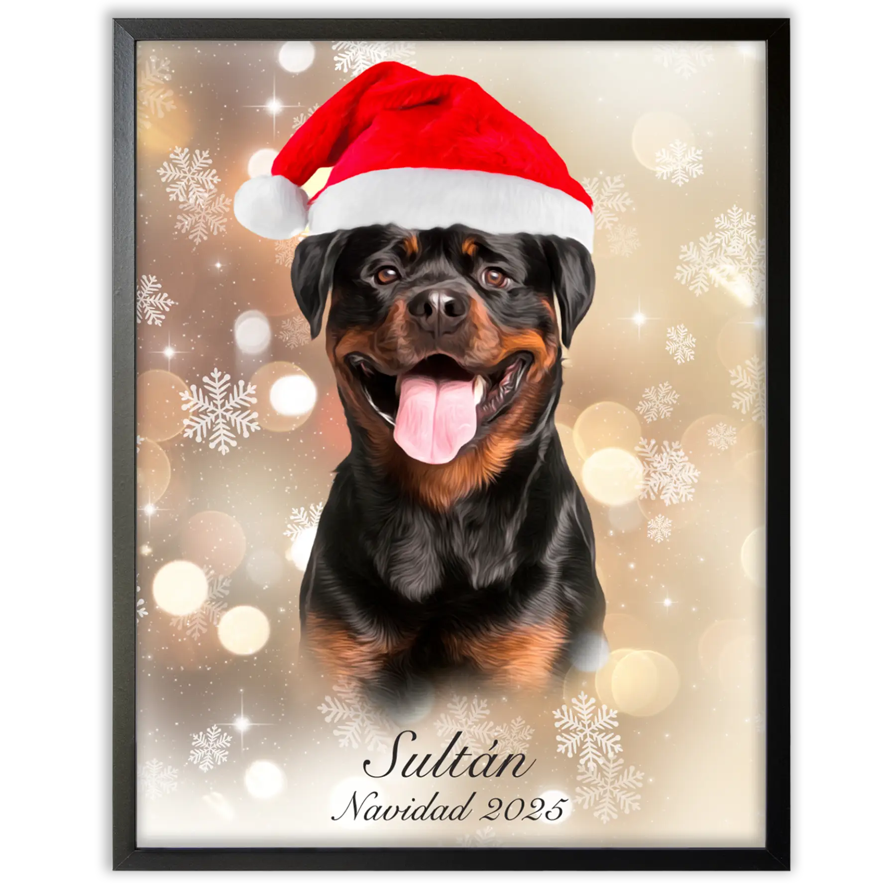Retrato navideño personalizado de tu mascota