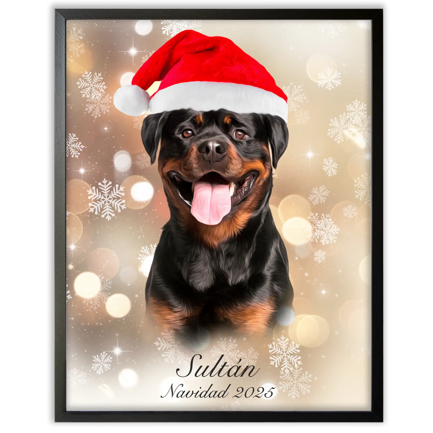 Retrato navideño personalizado de tu mascota