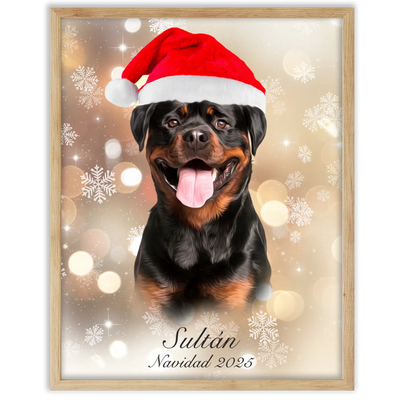 Retrato navideño personalizado de tu mascota