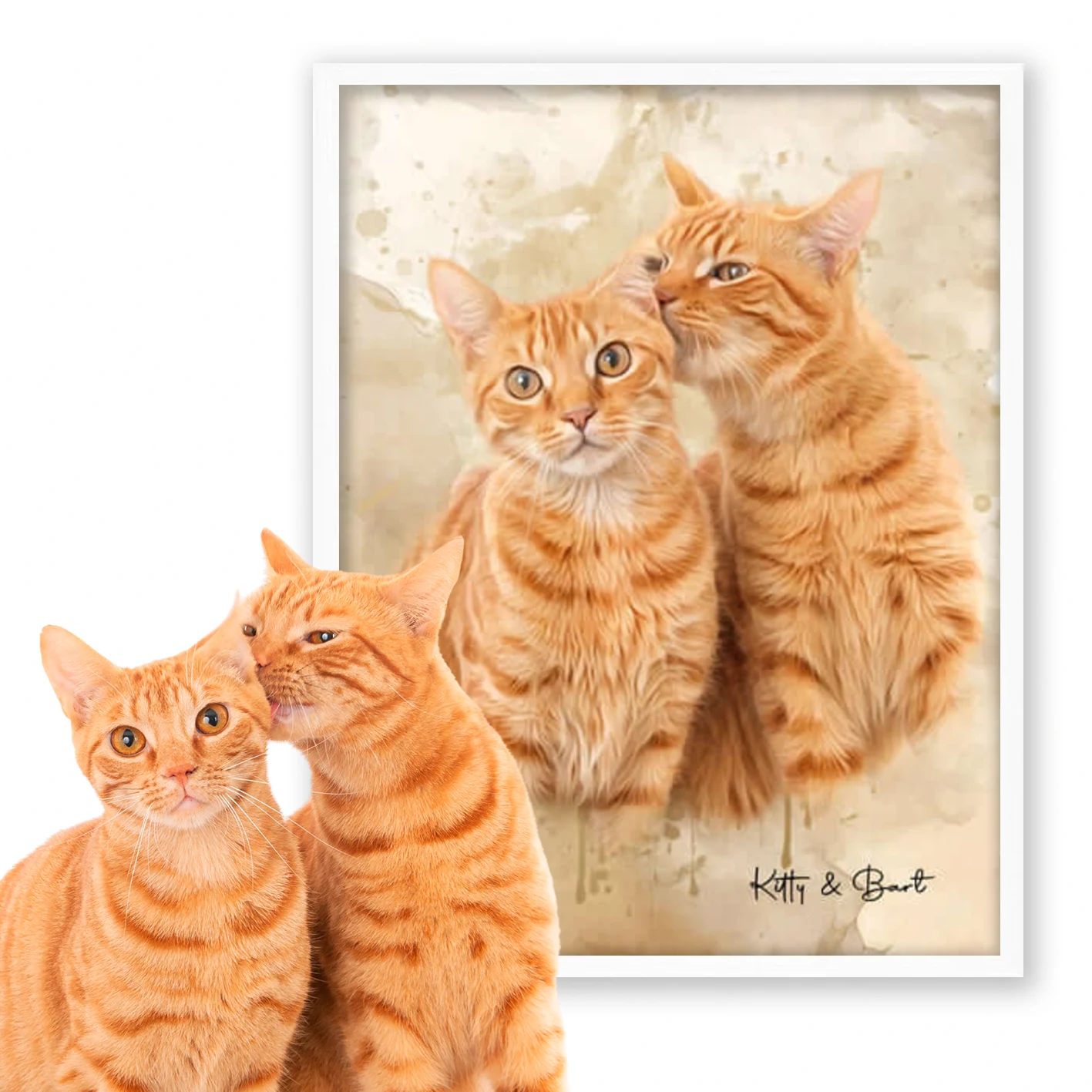Retrato personalizado gato acuarela