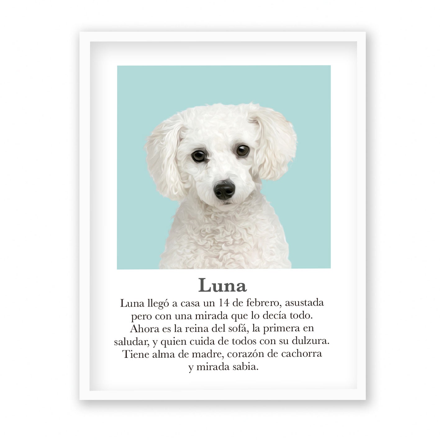 Retrato mascota con mensaje