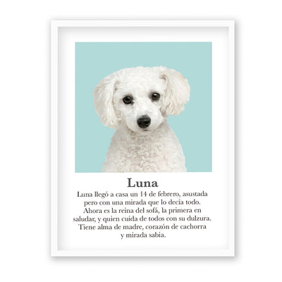 Retrato mascota con mensaje