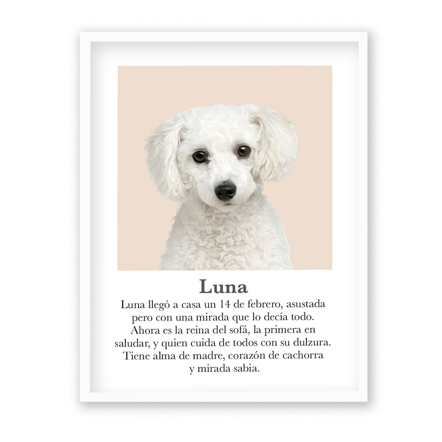 Retrato mascota con mensaje