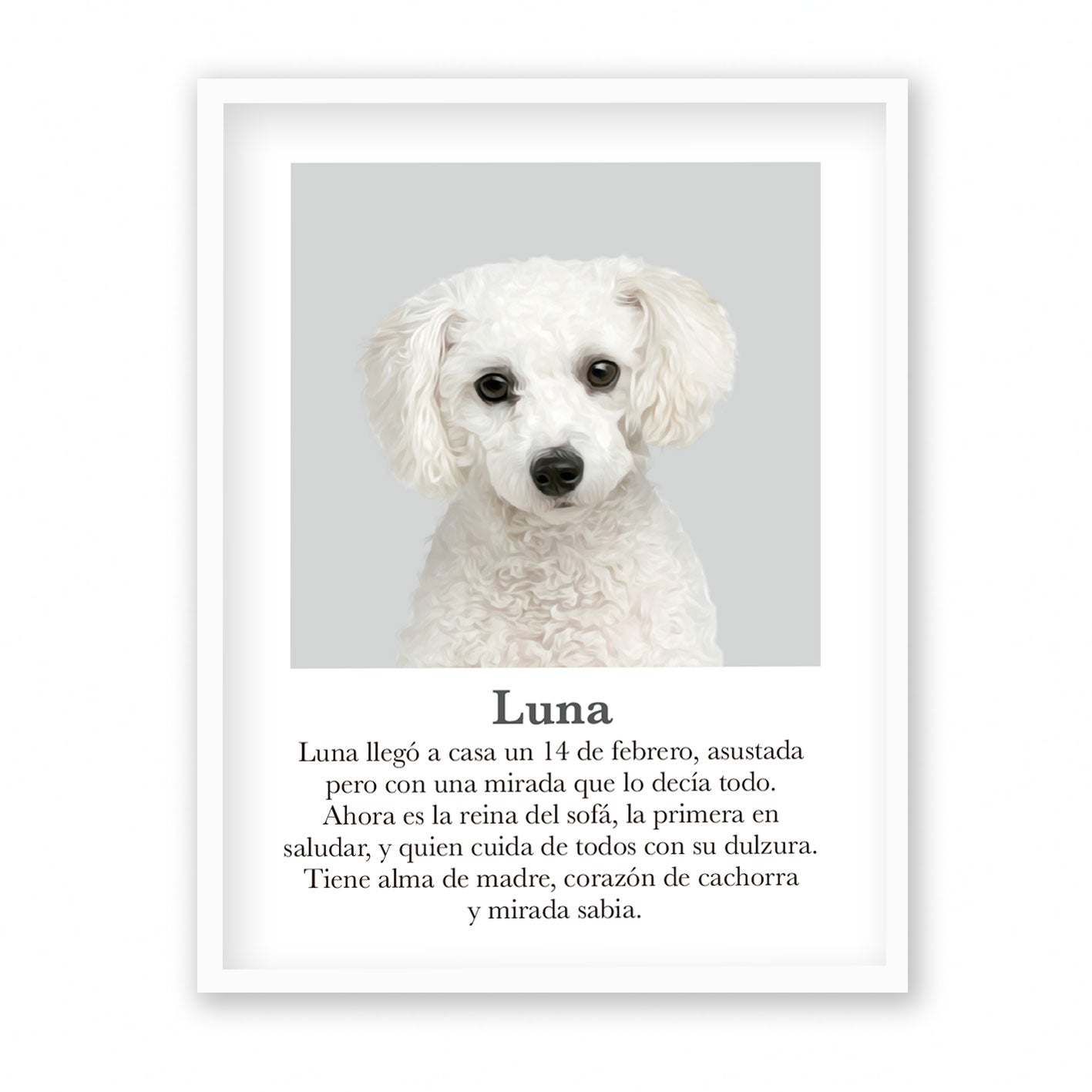 Retrato mascota con mensaje