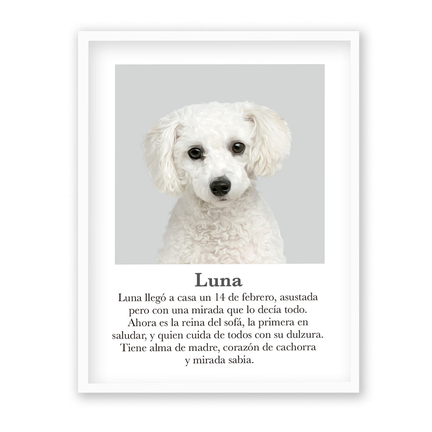 Retrato mascota con mensaje