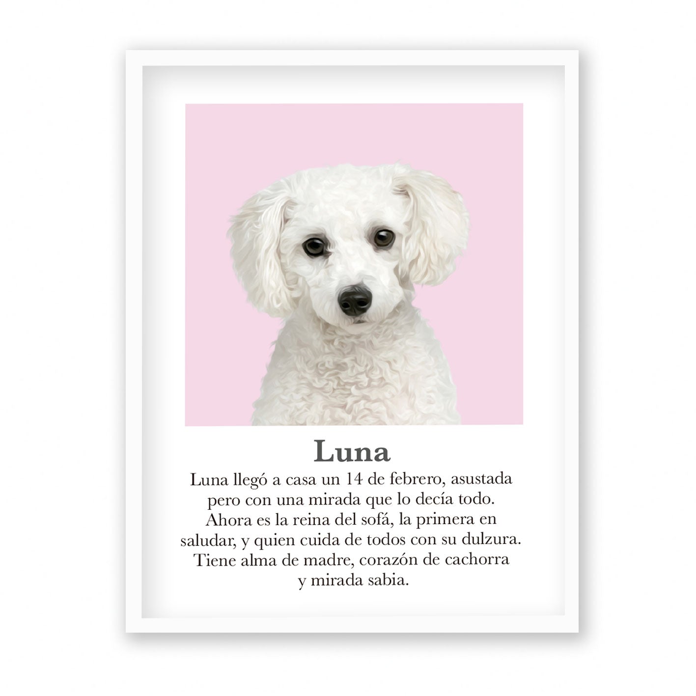 Retrato mascota con mensaje