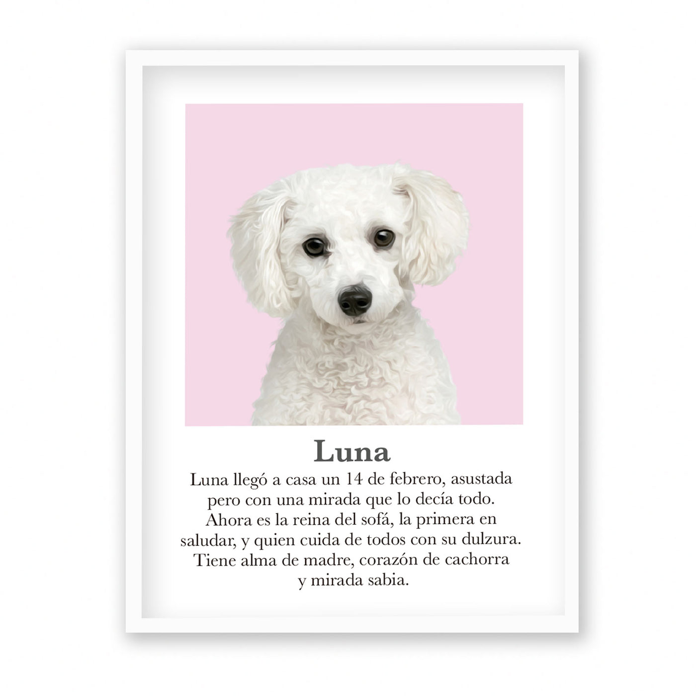 Retrato mascota con mensaje