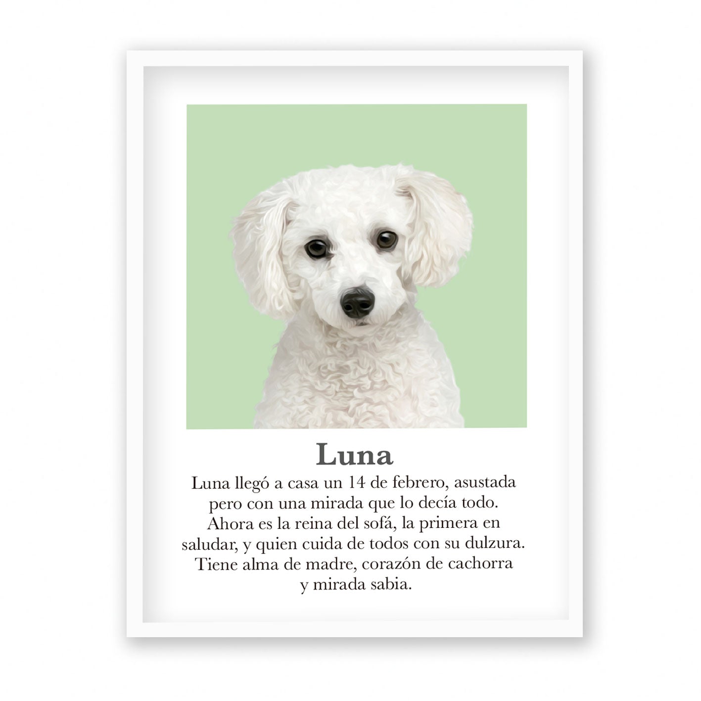 Retrato mascota con mensaje