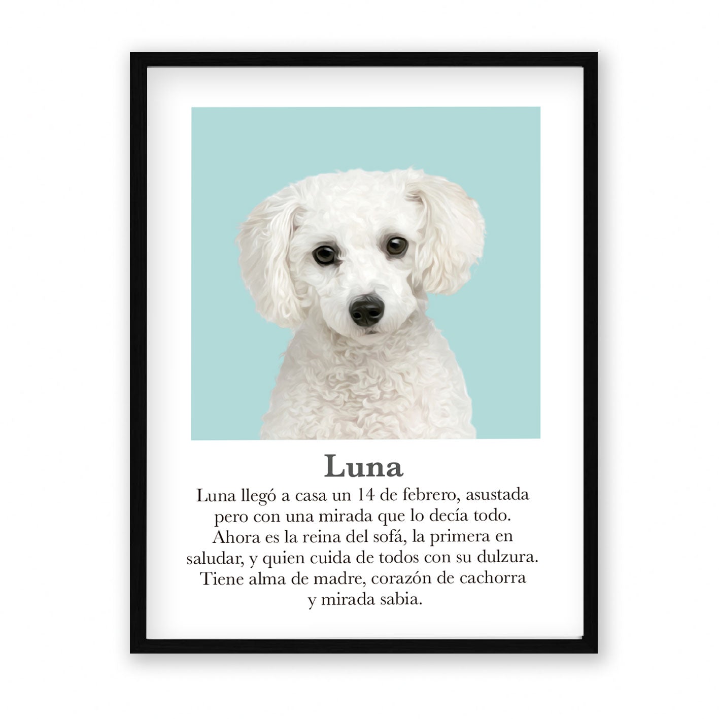 Retrato mascota con mensaje