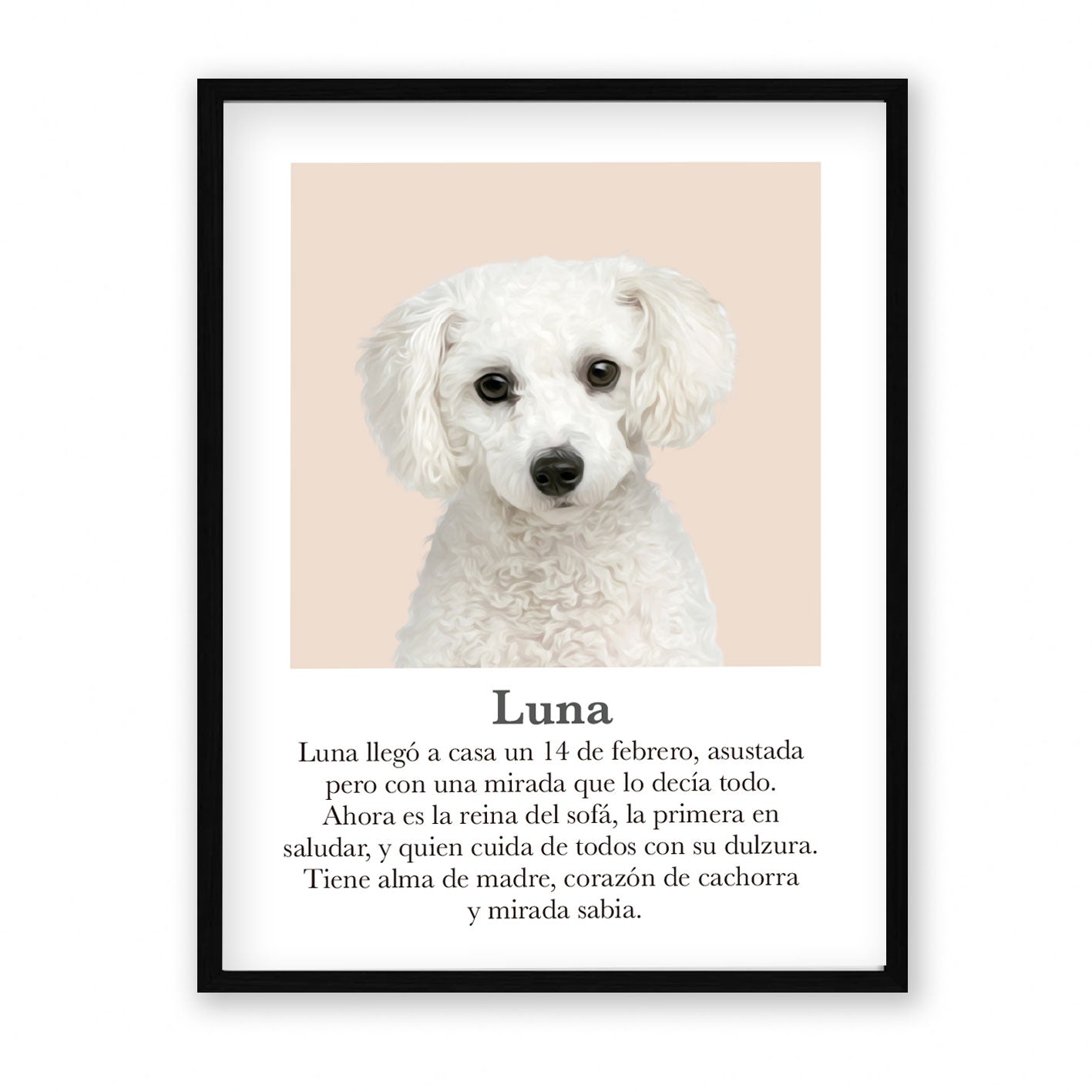 Retrato mascota con mensaje