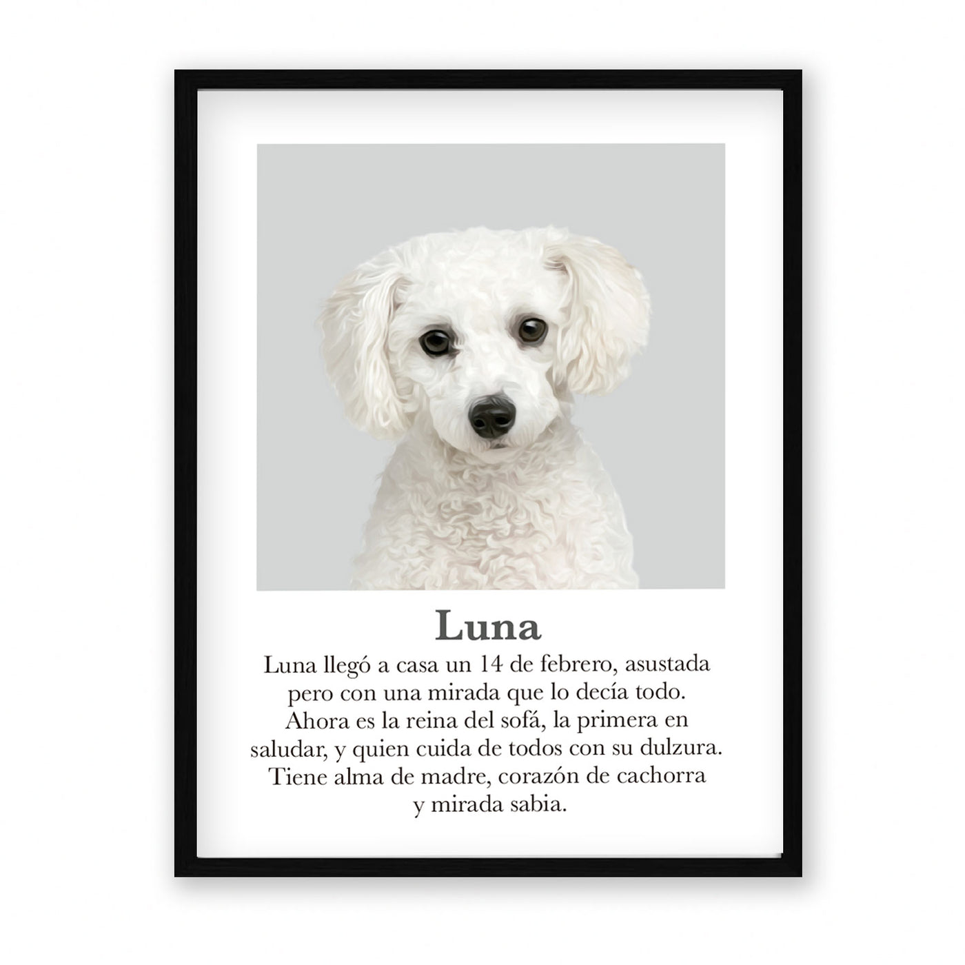 Retrato mascota con mensaje
